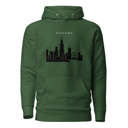 Chicago Skyline Hoodie Unisex Hoodie by Passport Outfitters