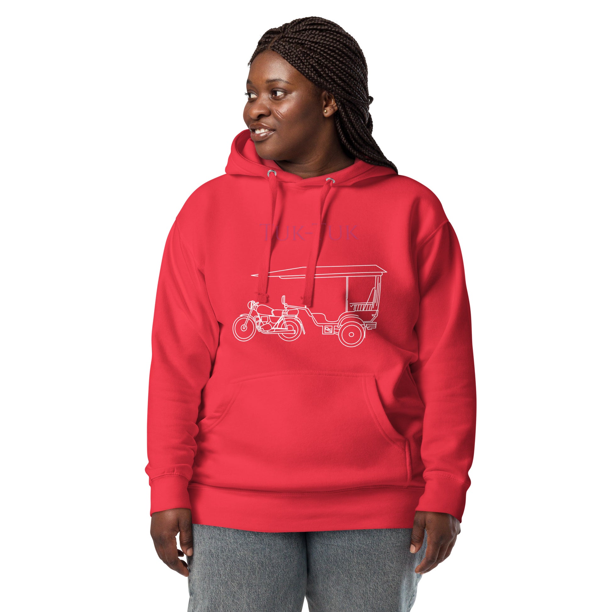 Tuk-Tuk Travel Hoodie – Red & White Edition by Passport Outfitters