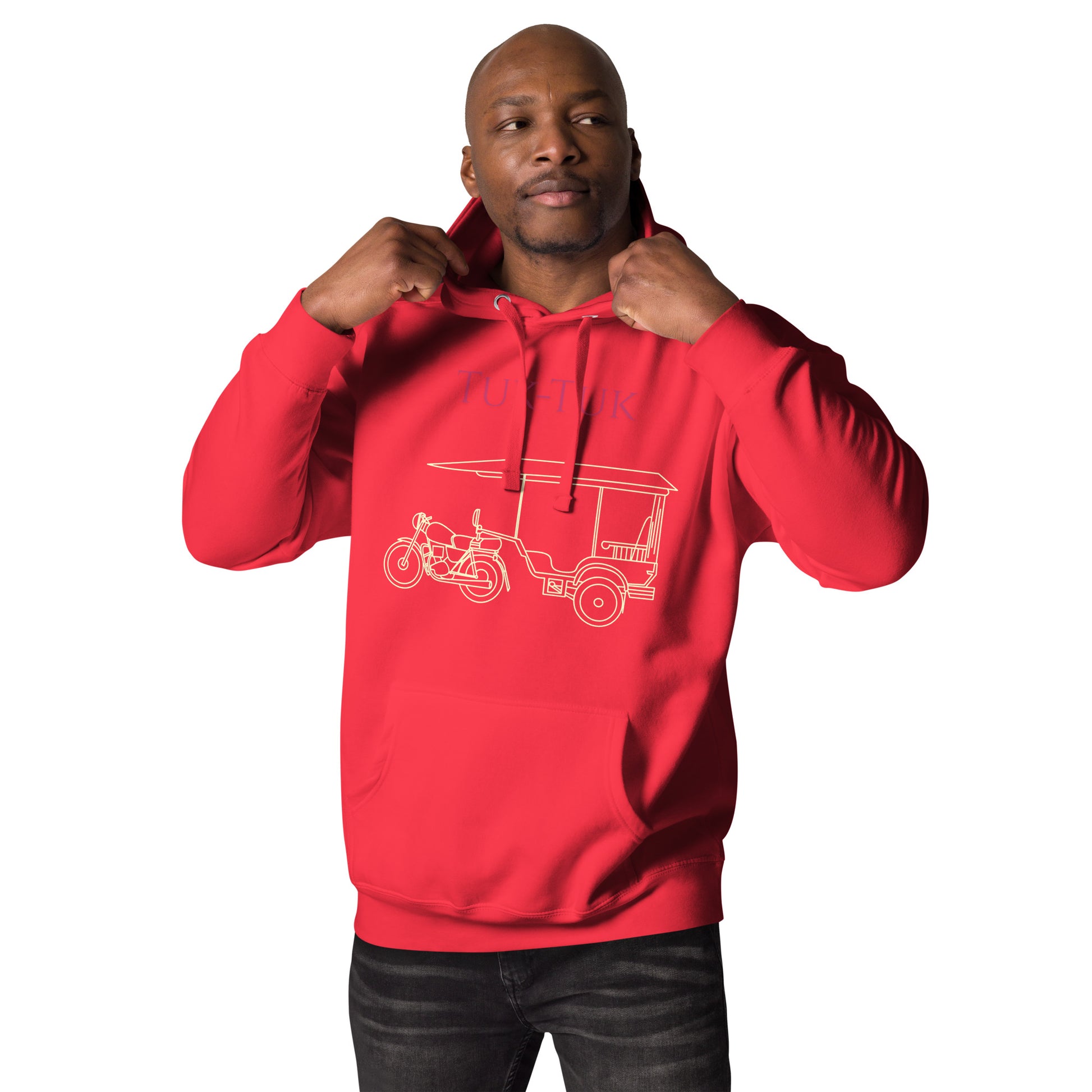 Tuk-Tuk Travel Hoodie – Crimson & Cream Edition by Passport Outfitters