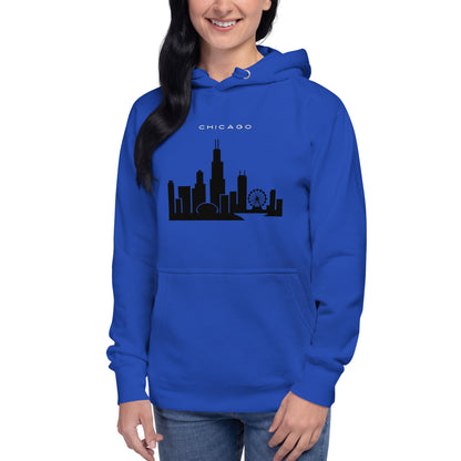 Chicago Skyline Hoodie Unisex Hoodie by Passport Outfitters
