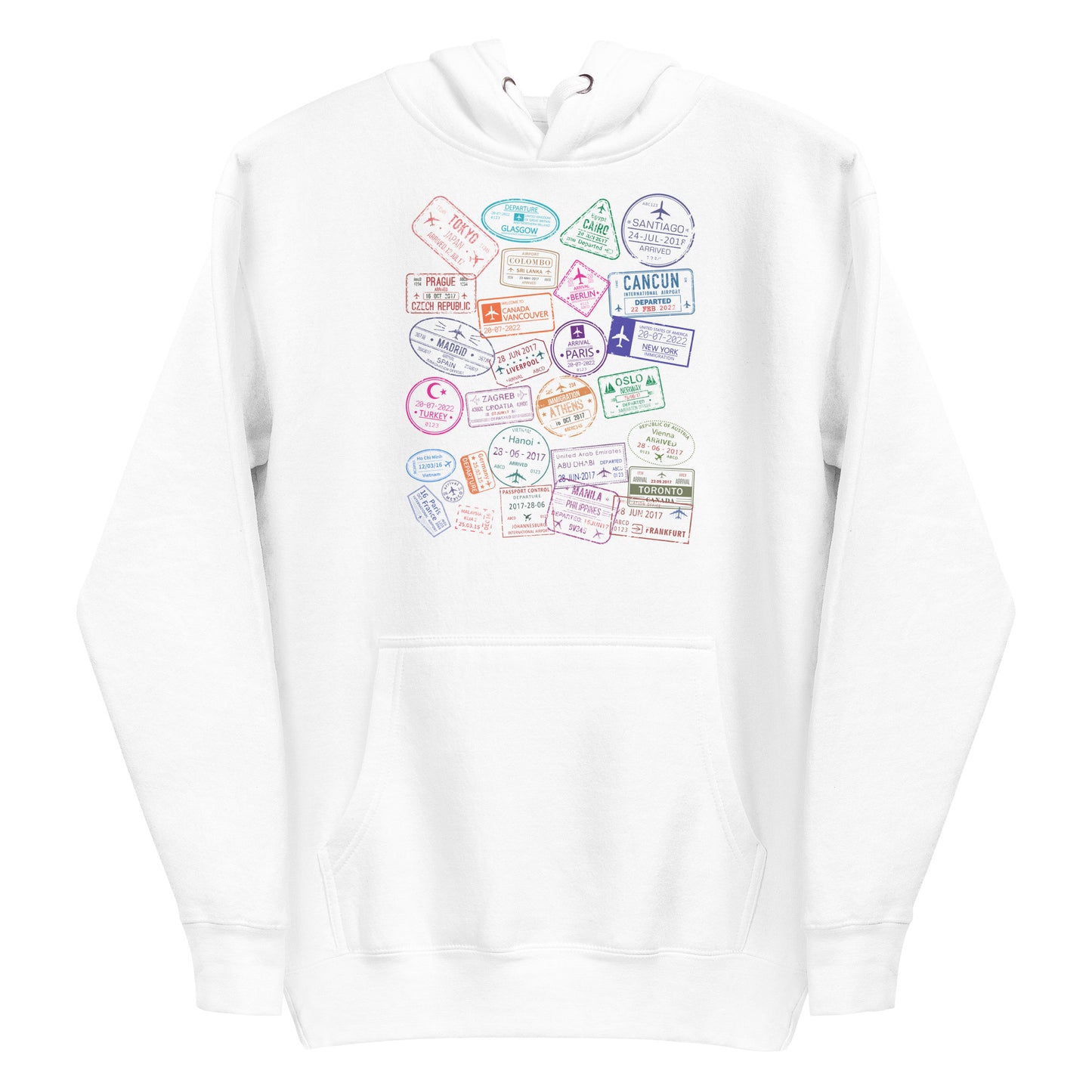 Global Passport Stamps Heavyweight Hoodie | Travel Pride Pullover by Passport Outfitters
