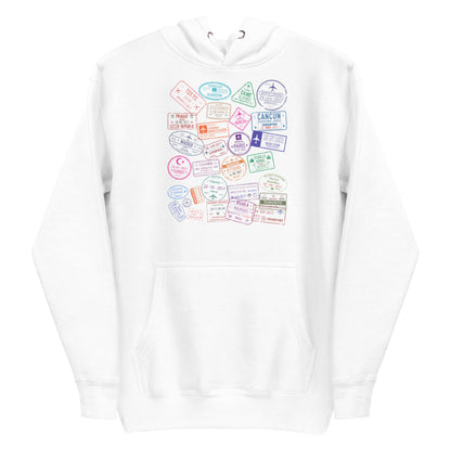Global Passport Stamps Heavyweight Hoodie | Travel Pride Pullover by Passport Outfitters