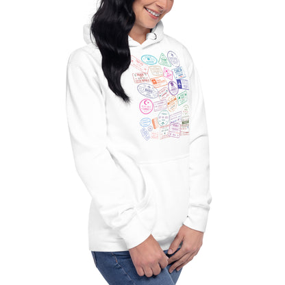 Global Passport Stamps Heavyweight Hoodie | Travel Pride Pullover by Passport Outfitters