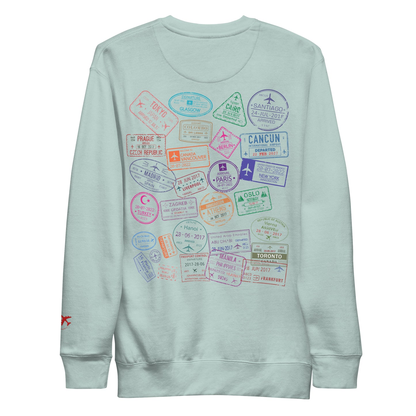Global Passport Stamp Long Sleeve Graphic Travel Adventure Tee by Passport Outfitters