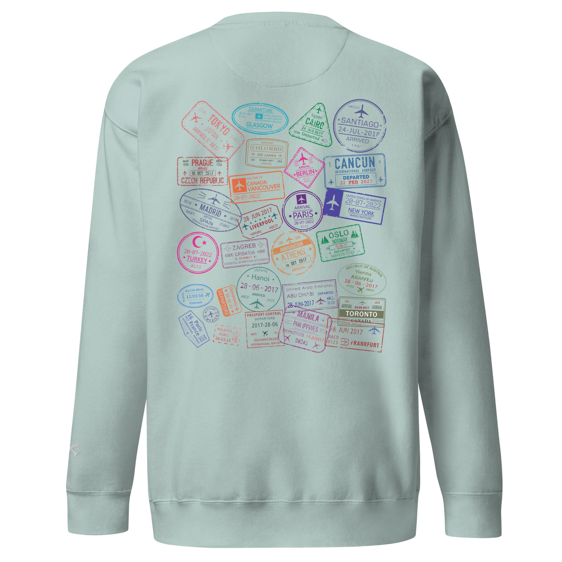 Women's "Wear Your Journey" Passport Stamp Sweatshirt – Classic White Edition by Passport Outfitters