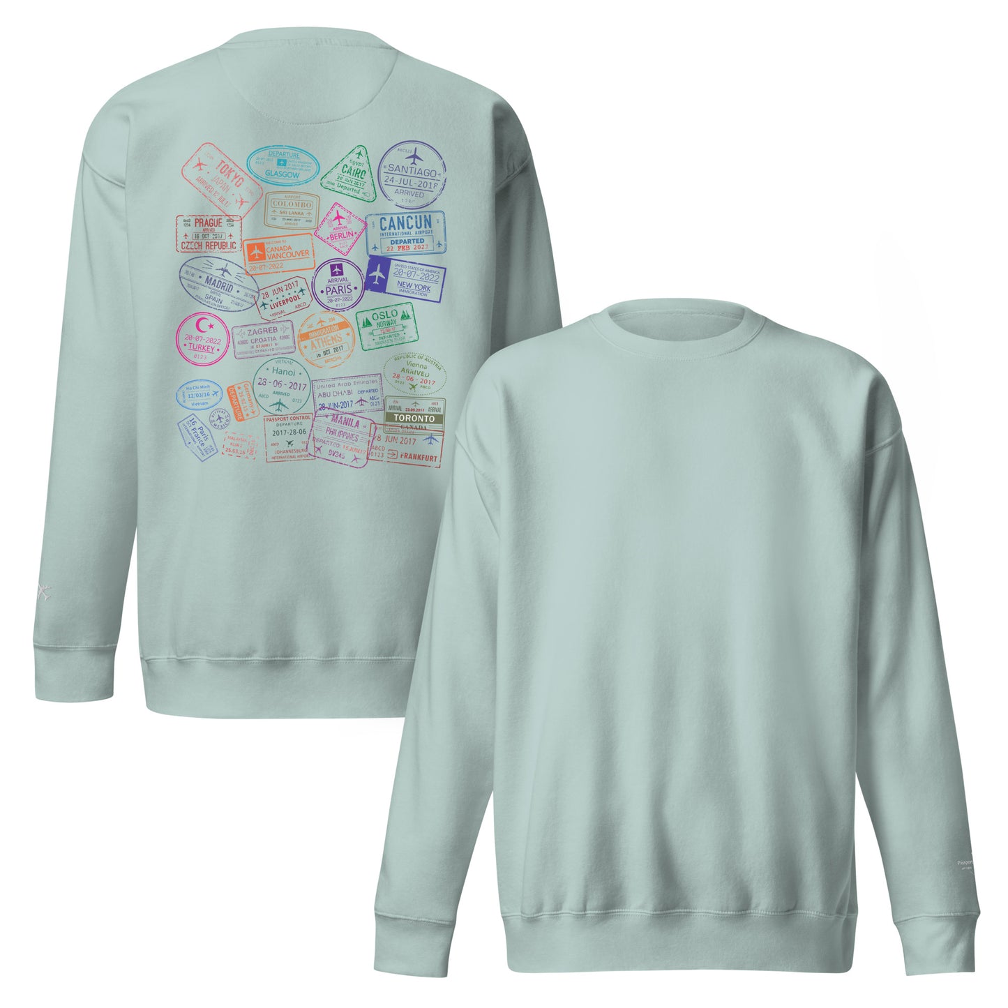 Women's "Wear Your Journey" Passport Stamp Sweatshirt – Classic White Edition by Passport Outfitters