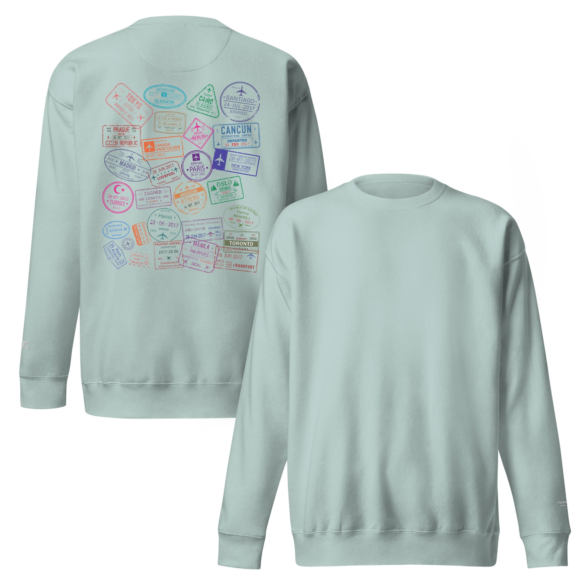 Women's "Wear Your Journey" Passport Stamp Sweatshirt – Classic White Edition by Passport Outfitters