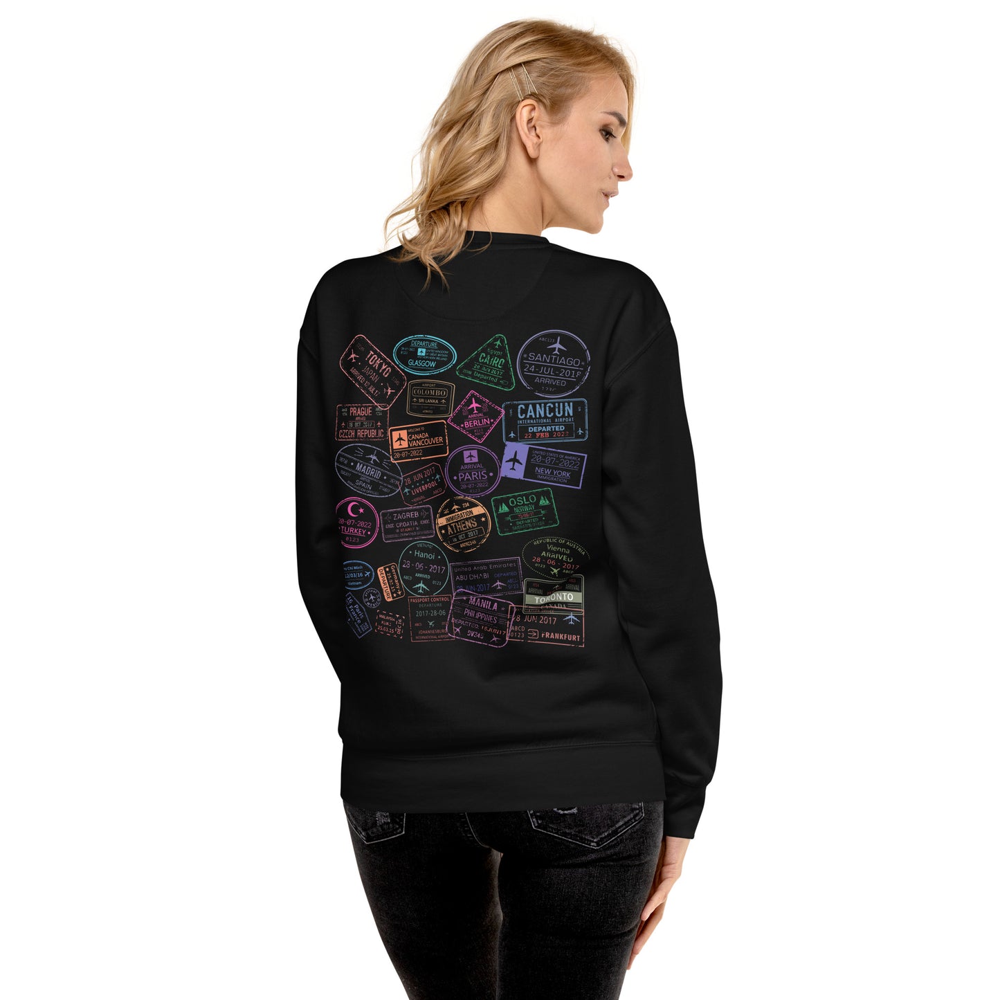 Wear Your Journey | The Passport Stamp Collection Premium Sweatshirt by Passport Outfitters
