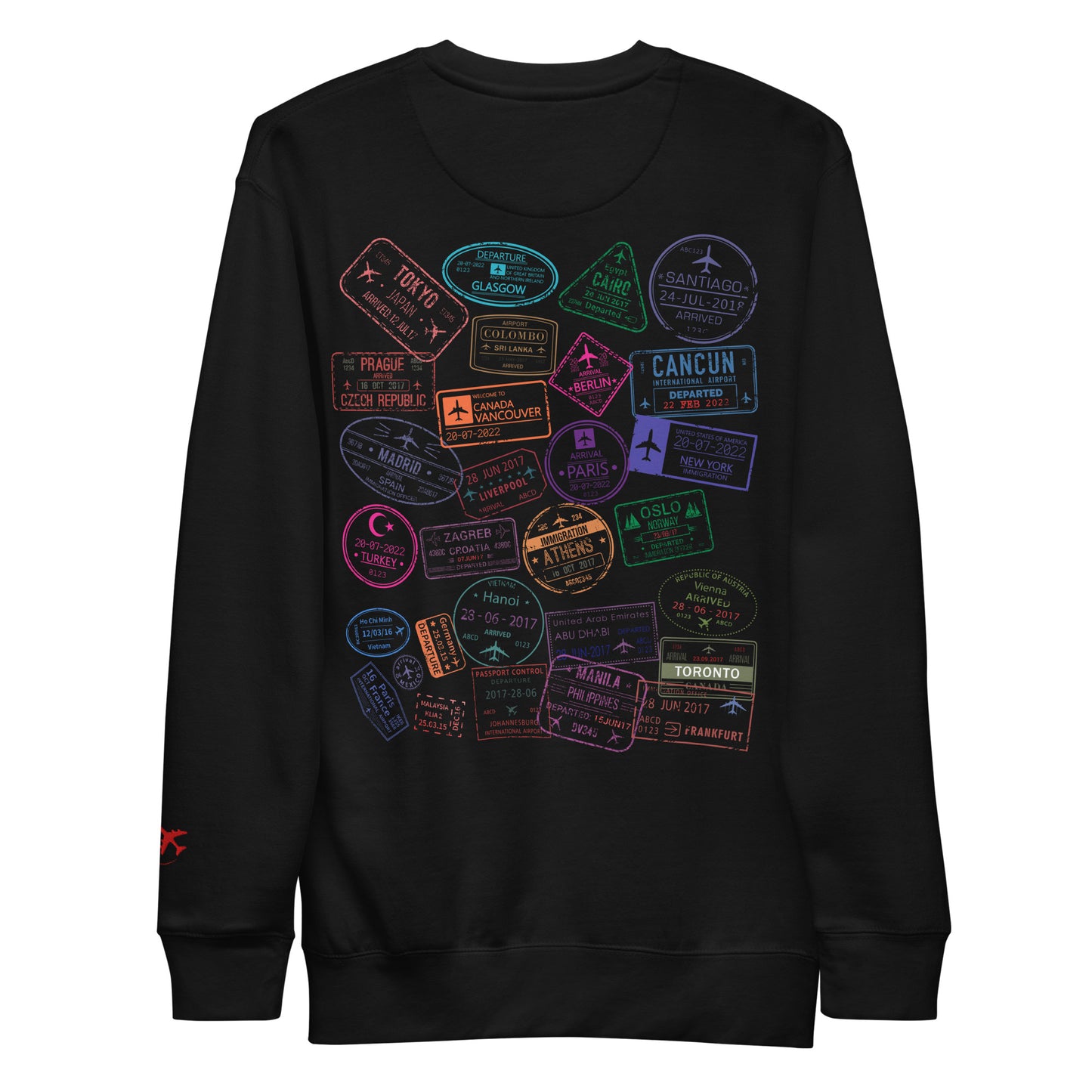 Global Passport Stamp Long Sleeve Graphic Travel Adventure Tee by Passport Outfitters