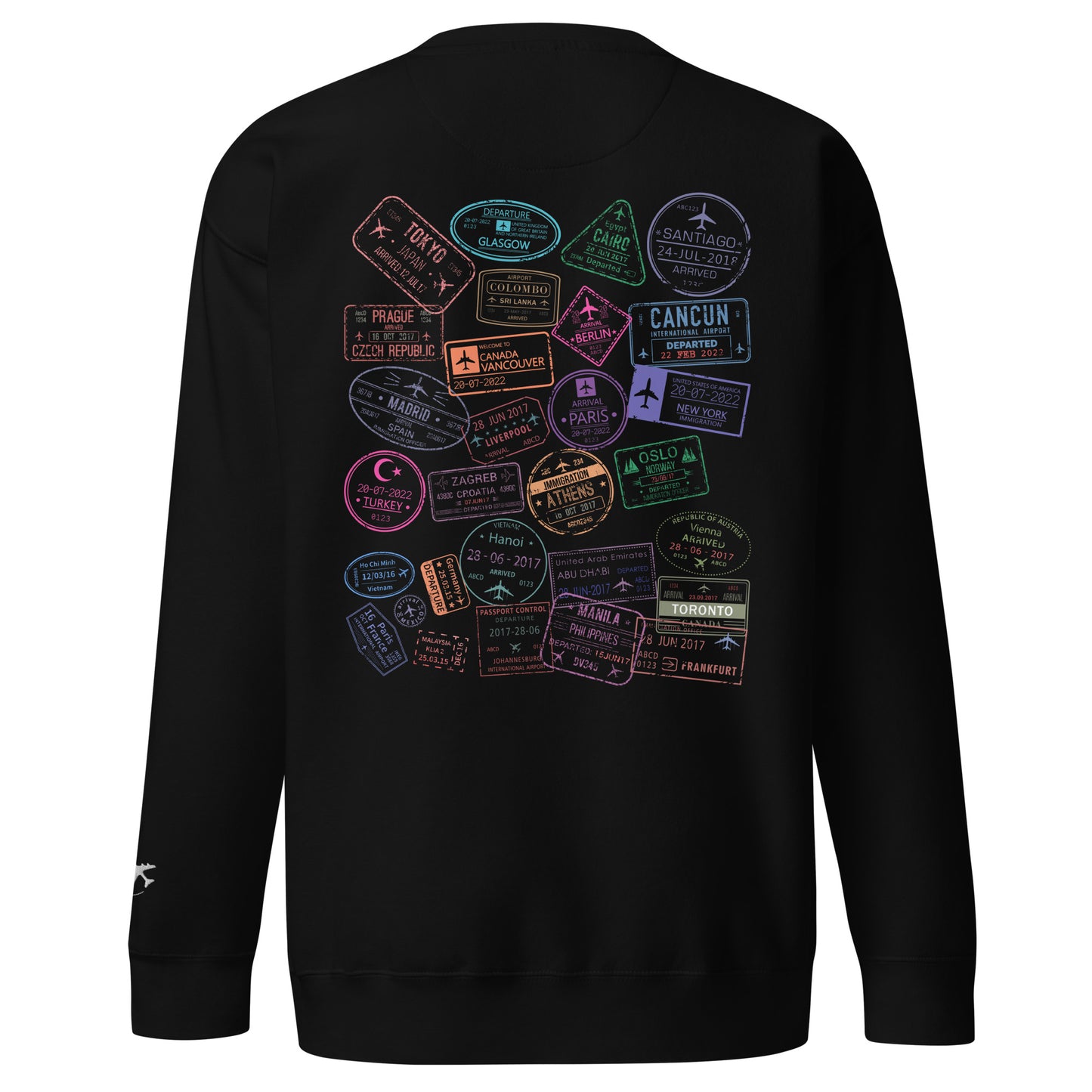 Women's "Wear Your Journey" Passport Stamp Sweatshirt – Classic White Edition by Passport Outfitters