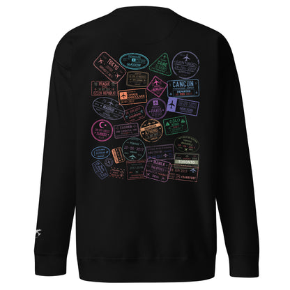 Women's "Wear Your Journey" Passport Stamp Sweatshirt – Classic White Edition by Passport Outfitters