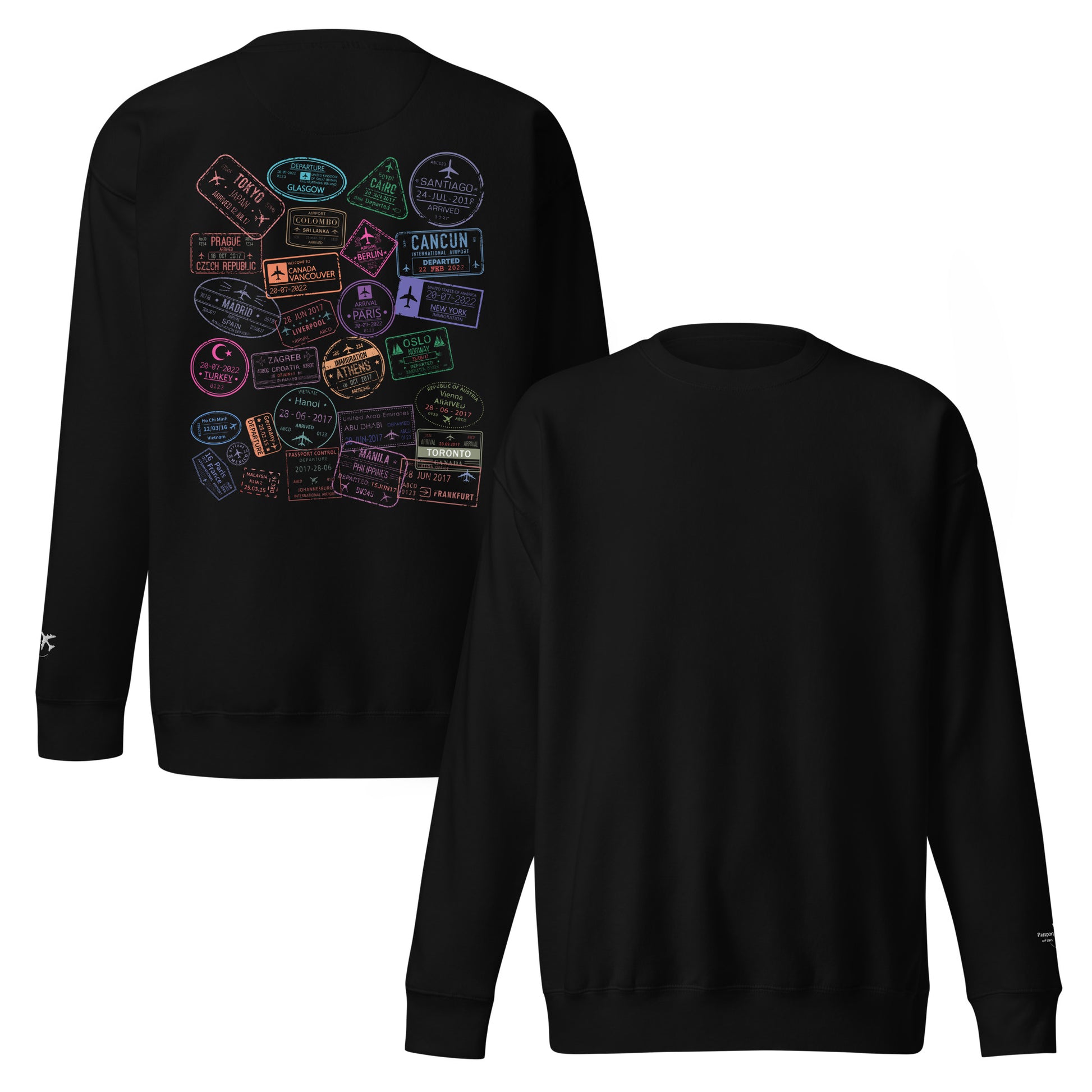 Women's "Wear Your Journey" Passport Stamp Sweatshirt – Classic White Edition by Passport Outfitters