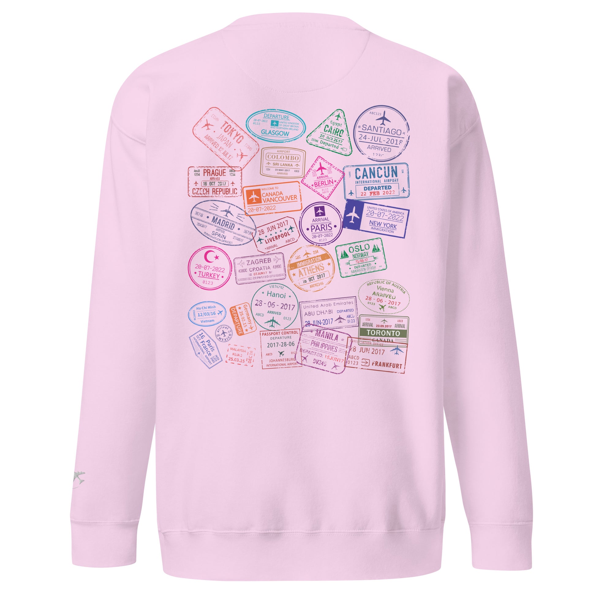 Women's "Wear Your Journey" Passport Stamp Sweatshirt – Classic White Edition by Passport Outfitters