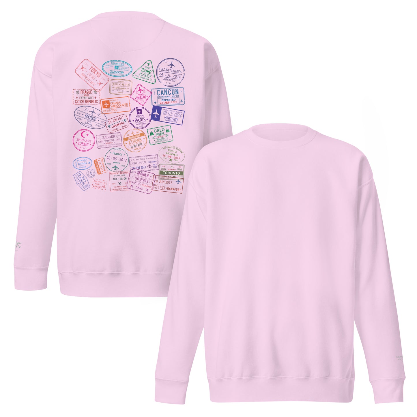Women's "Wear Your Journey" Passport Stamp Sweatshirt – Classic White Edition by Passport Outfitters