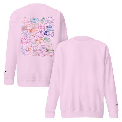 Women's "Wear Your Journey" Passport Stamp Sweatshirt – Stealth Black Edition by Passport Outfitters