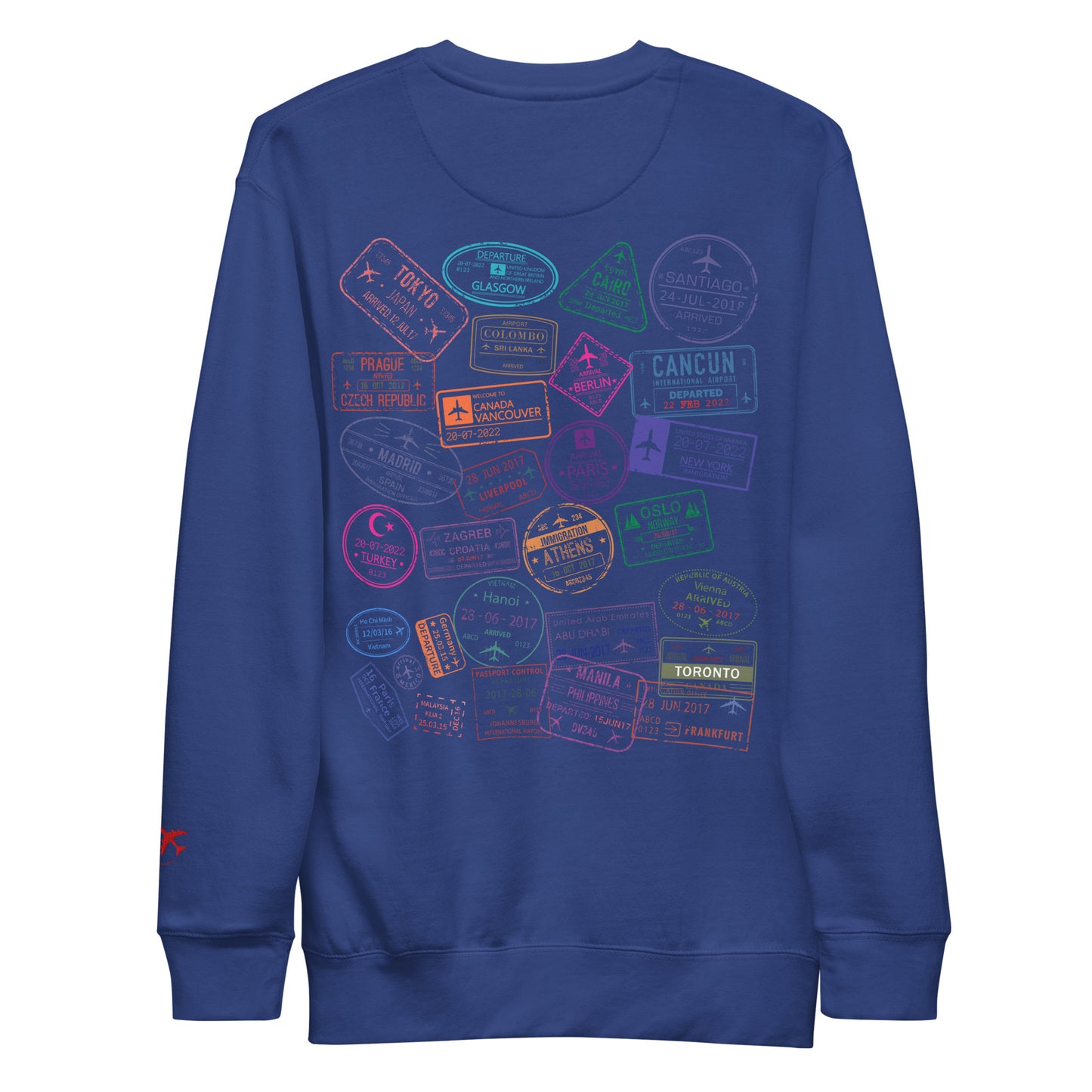 Global Passport Stamp Long Sleeve Graphic Travel Adventure Tee by Passport Outfitters