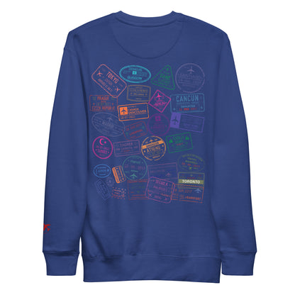 Global Passport Stamp Long Sleeve Graphic Travel Adventure Tee by Passport Outfitters