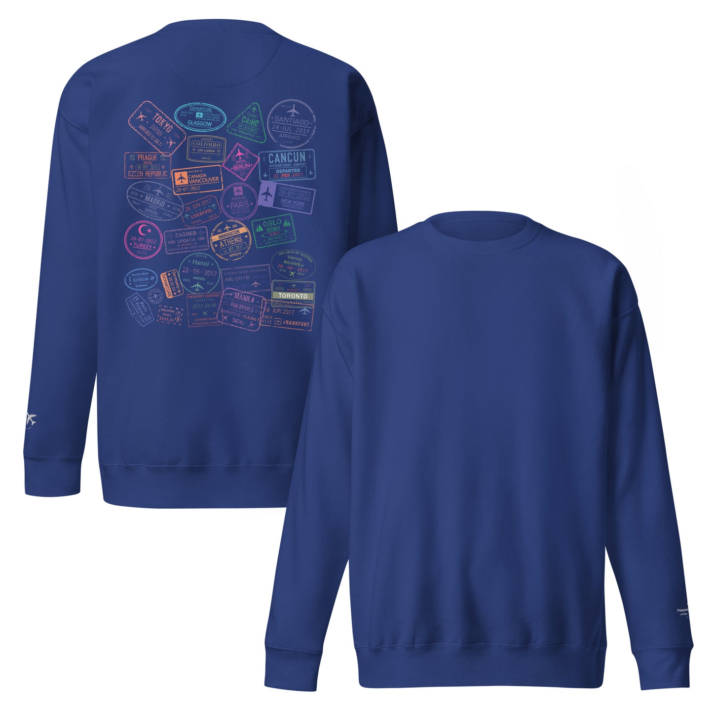 Women's "Wear Your Journey" Passport Stamp Sweatshirt – Classic White Edition by Passport Outfitters