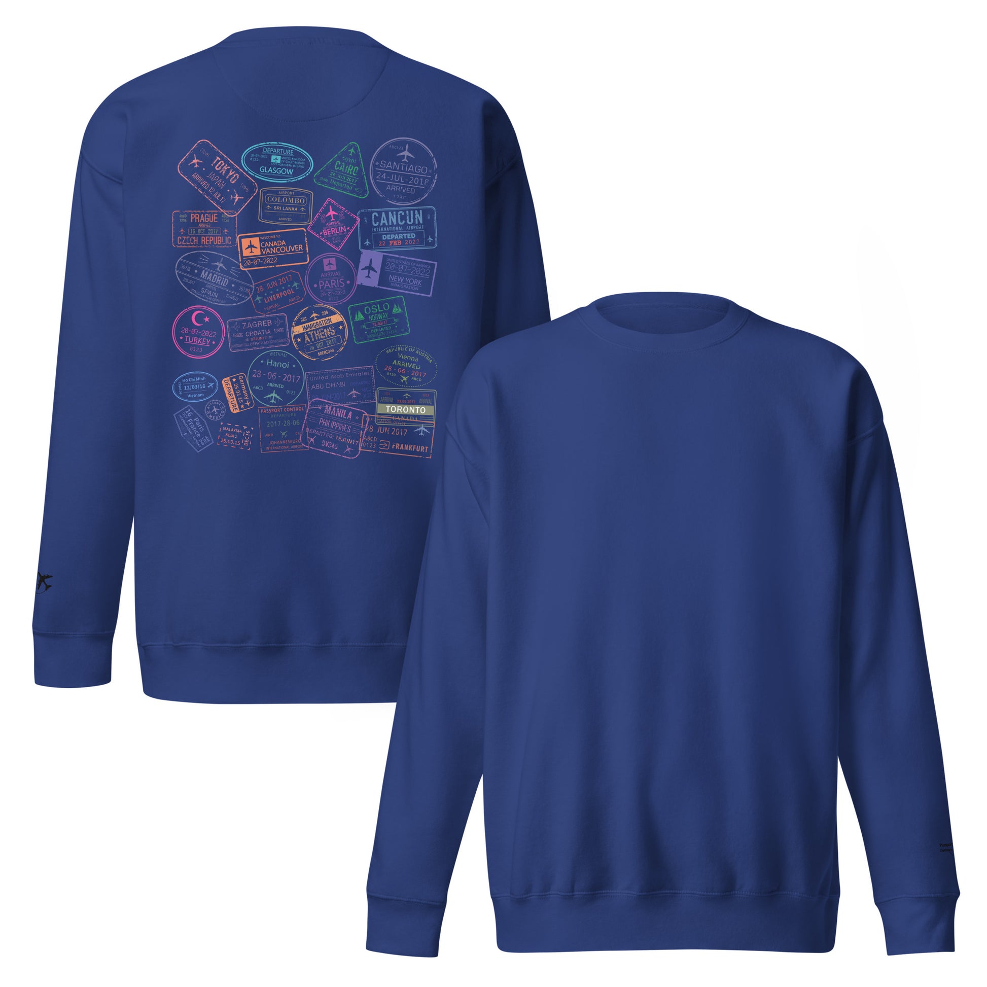 Women's "Wear Your Journey" Passport Stamp Sweatshirt – Stealth Black Edition by Passport Outfitters