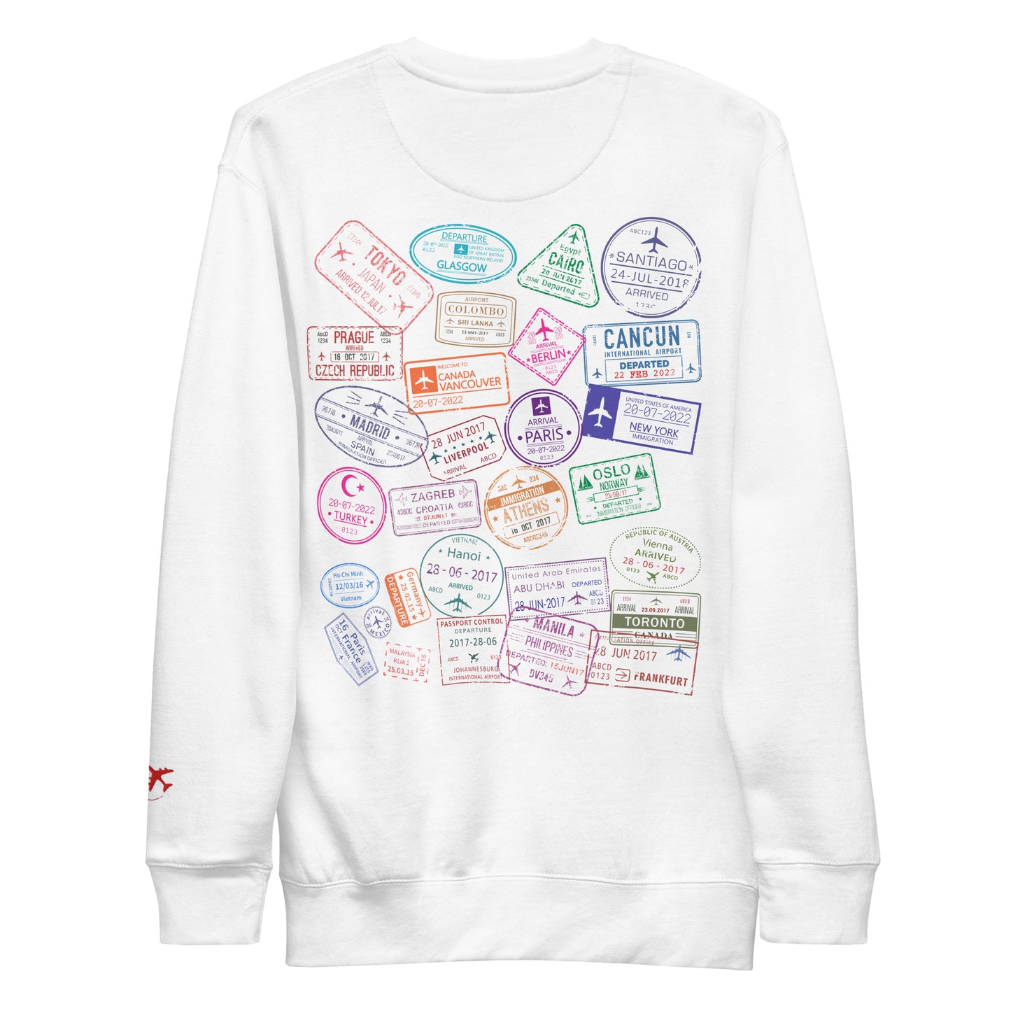 Global Passport Stamp Long Sleeve Graphic Travel Adventure Tee by Passport Outfitters
