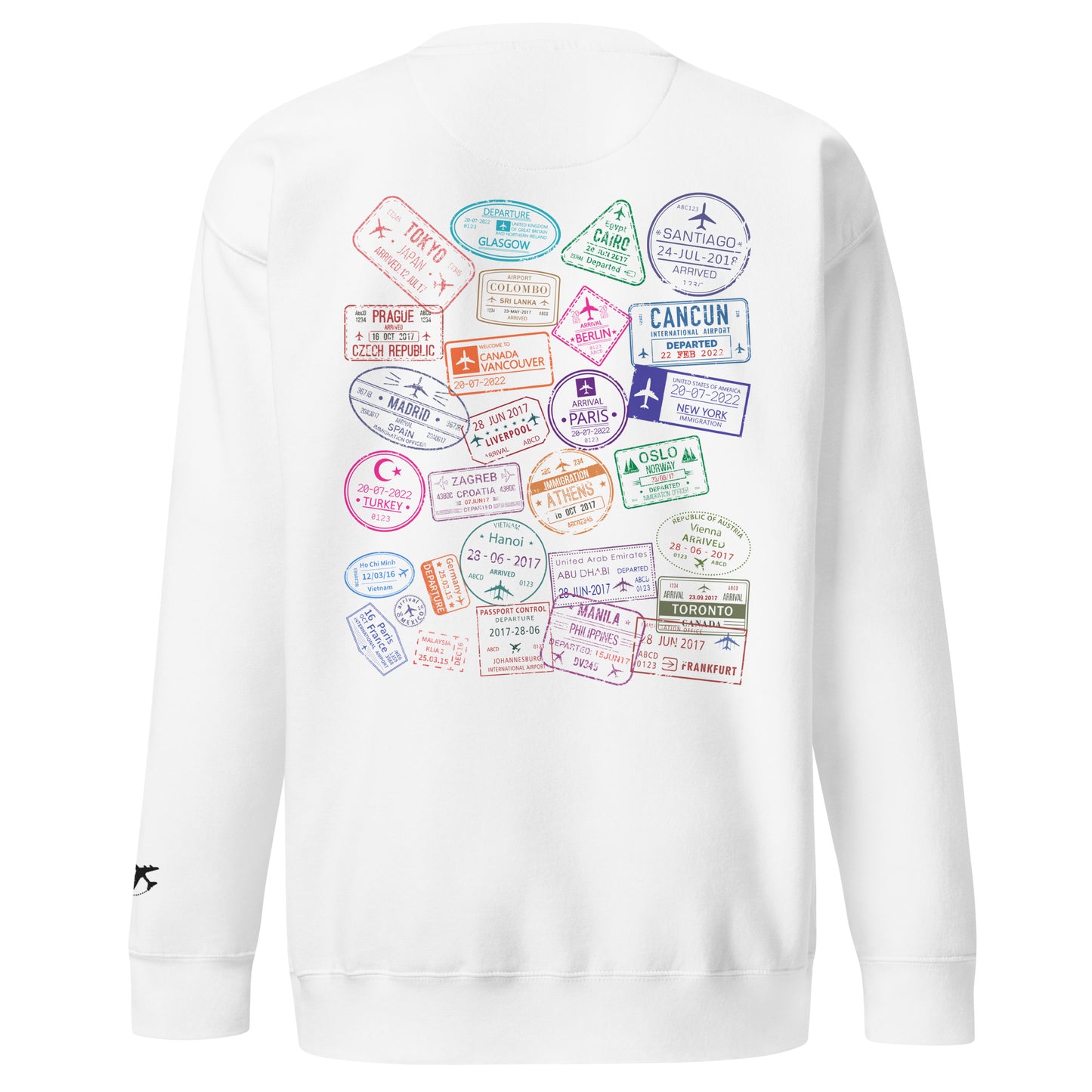 Women's "Wear Your Journey" Passport Stamp Sweatshirt – Stealth Black Edition by Passport Outfitters