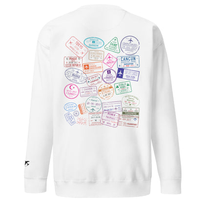 Women's "Wear Your Journey" Passport Stamp Sweatshirt – Stealth Black Edition by Passport Outfitters