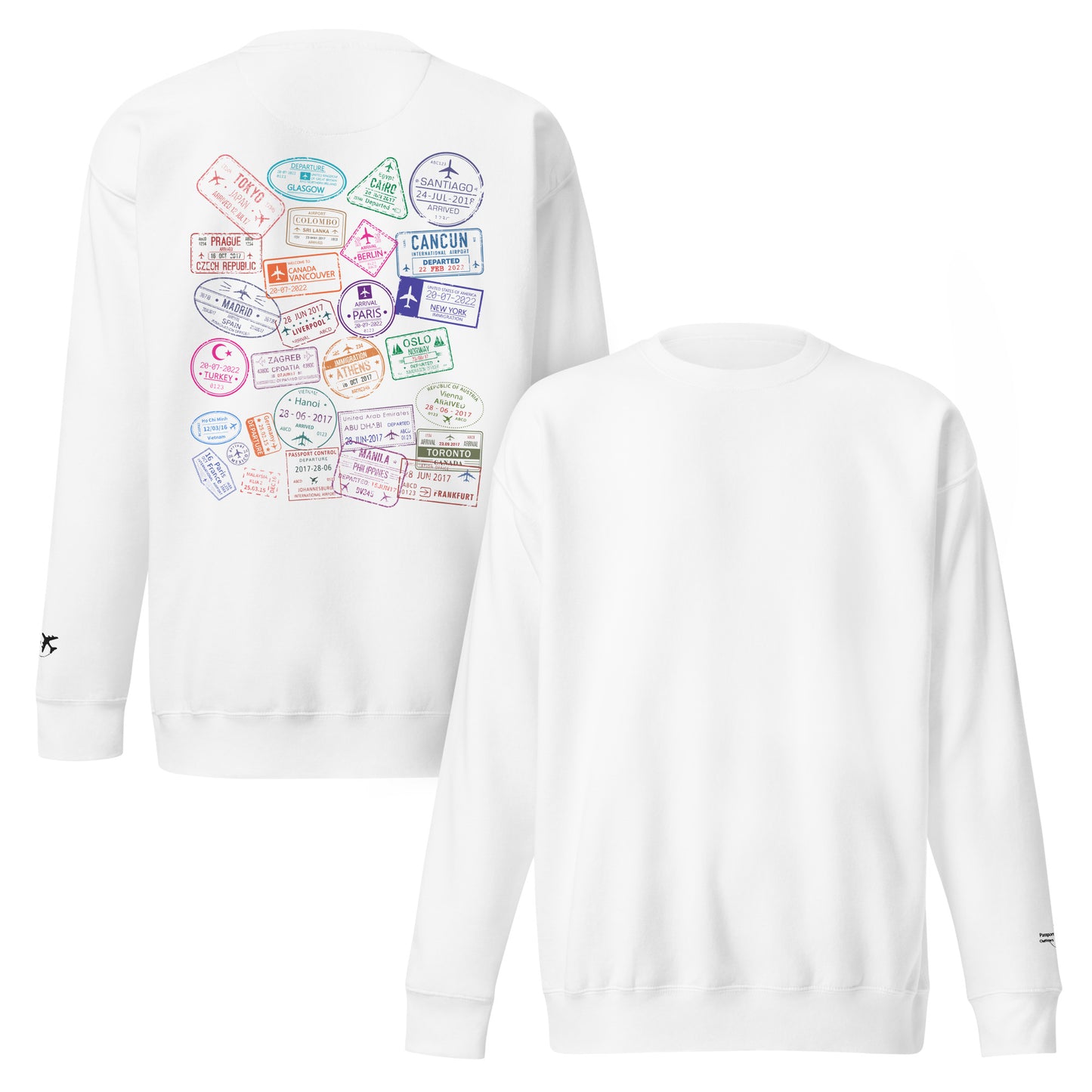 Women's "Wear Your Journey" Passport Stamp Sweatshirt – Stealth Black Edition by Passport Outfitters