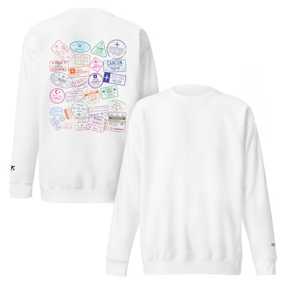 Women's "Wear Your Journey" Passport Stamp Sweatshirt – Stealth Black Edition by Passport Outfitters