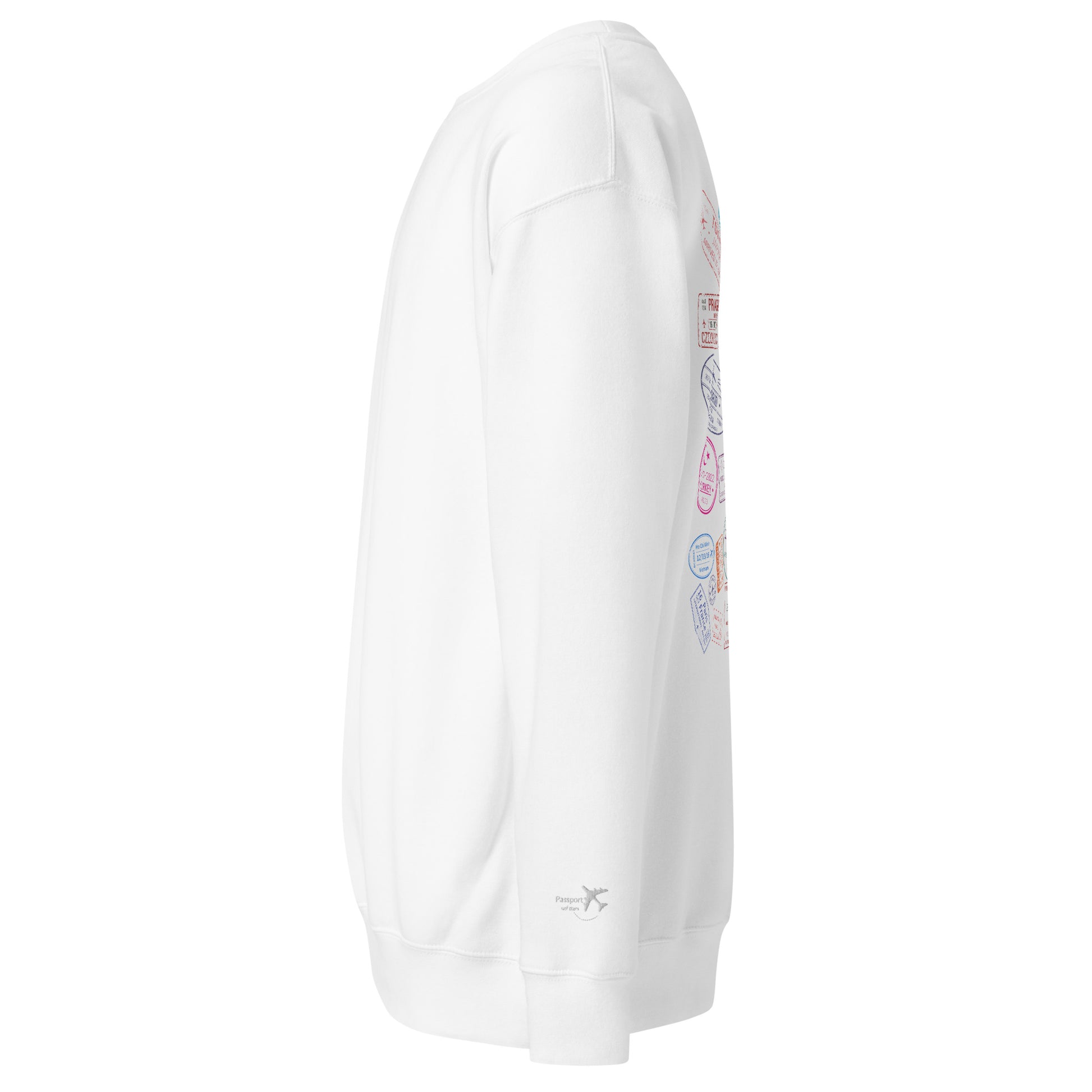 Women's "Wear Your Journey" Passport Stamp Sweatshirt – Classic White Edition by Passport Outfitters