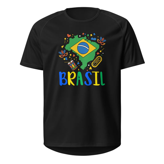 Brasil Carnival Unisex Sports Jersey | Brazil Map & Flag Summer Festival by Passport Outfitters
