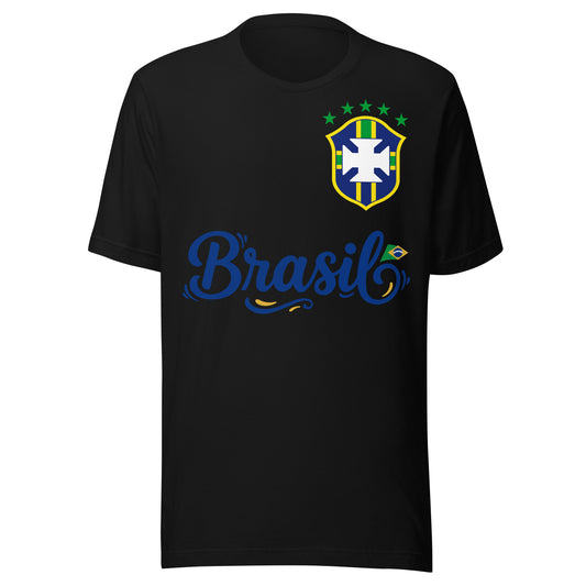 Brasil National Soccer Fan Unisex Cotton tshirt by Passport Outfitters