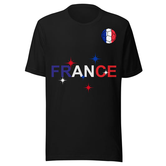 France Soccer Fan T-Shirt – Tricolor Starburst Unisex Tee by Passport Outfitters
