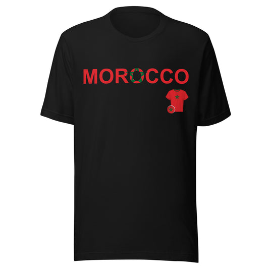 Morocco Soccer Fan T-Shirt – Atlas Lions Kit Unisex Tee by Passport Outfitters