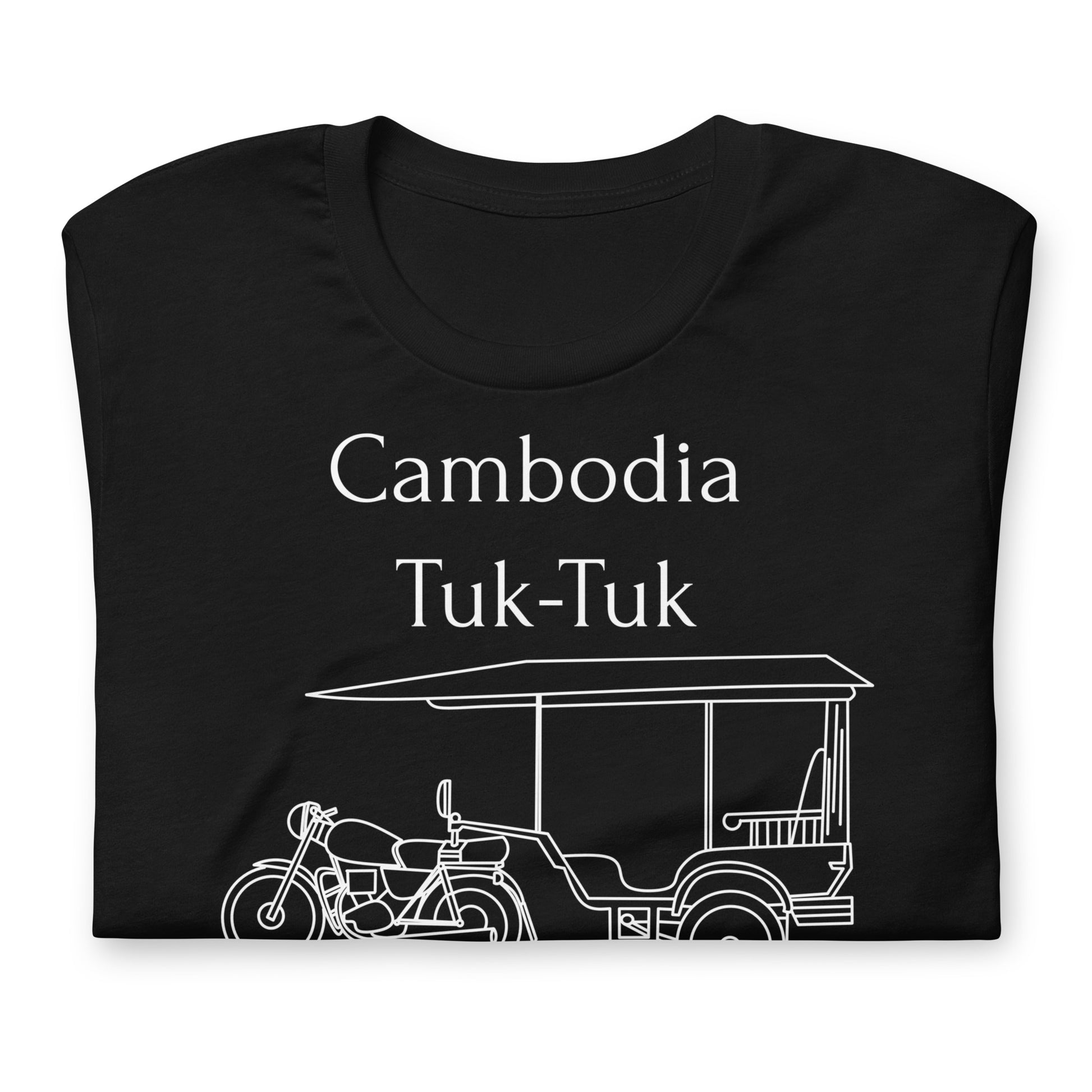 Cambodia Tuk-Tuk Graphic T-Shirt - Monochrome White by Passport Outfitters