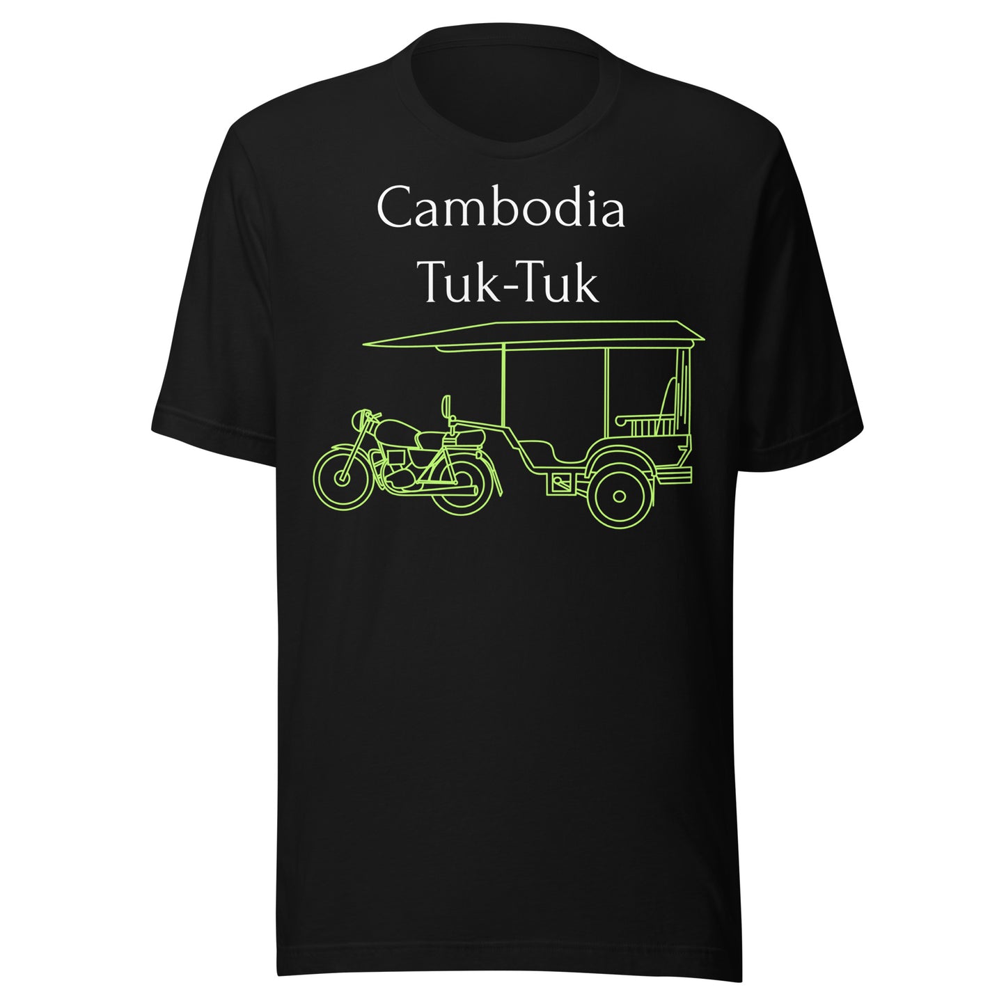 Cambodia Tuk-Tuk Graphic T-Shirt - Electric Neon by Passport Outfitters