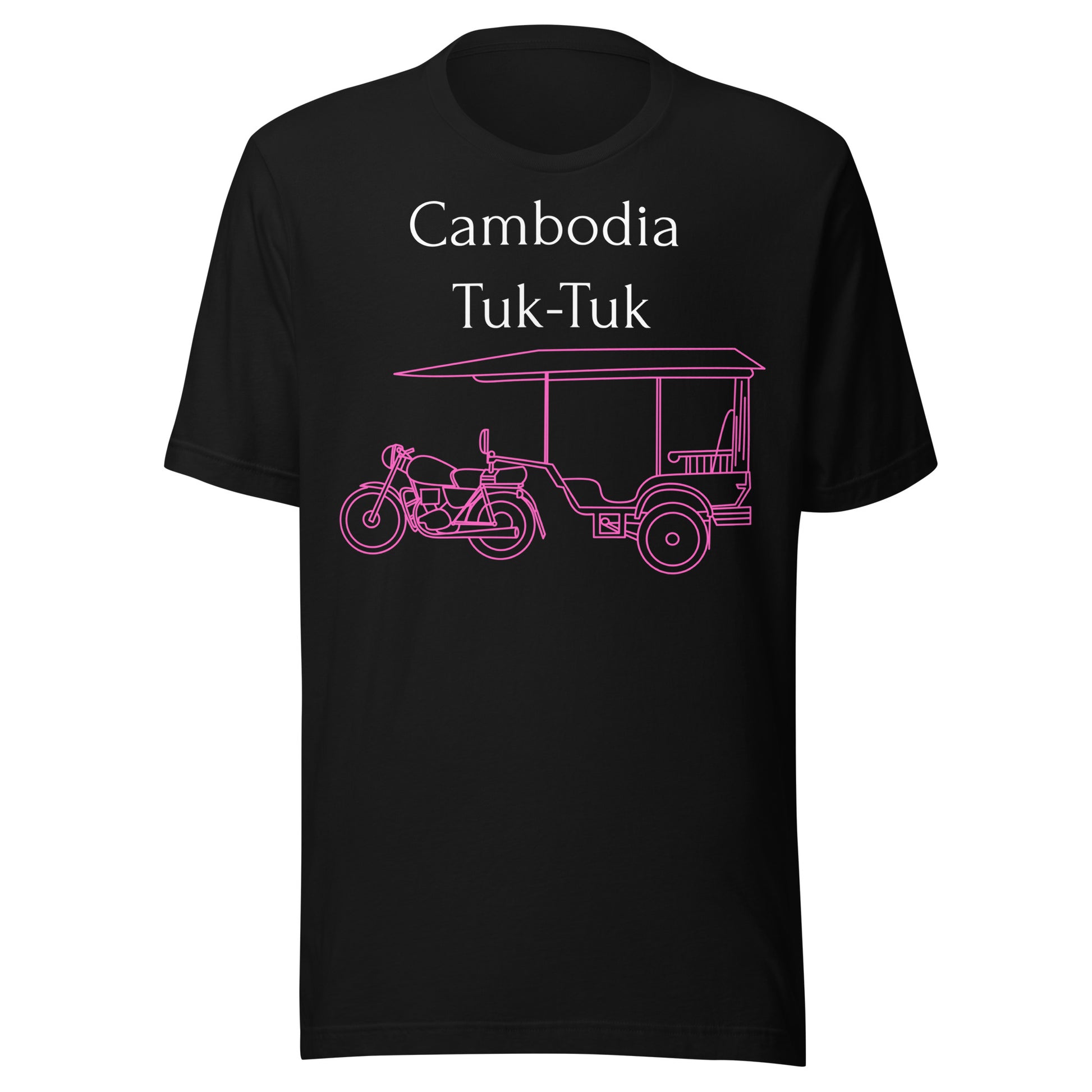 Cambodia Tuk-Tuk Graphic T-Shirt - Hot Pink by Passport Outfitters