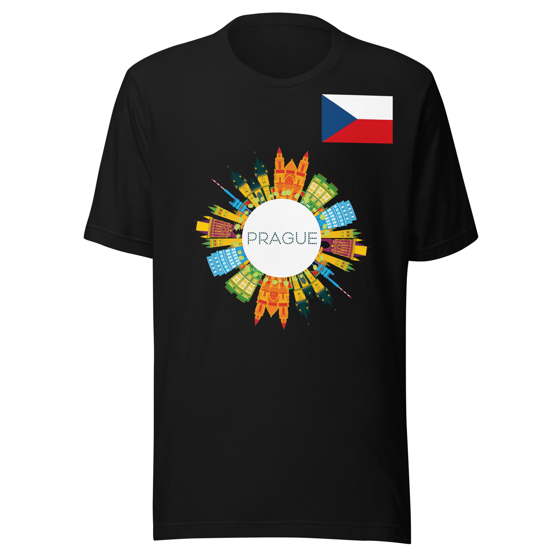 Prague Czech Republic Skyline Graphic T-Shirt | Travel Apparel by Passport Outfitters