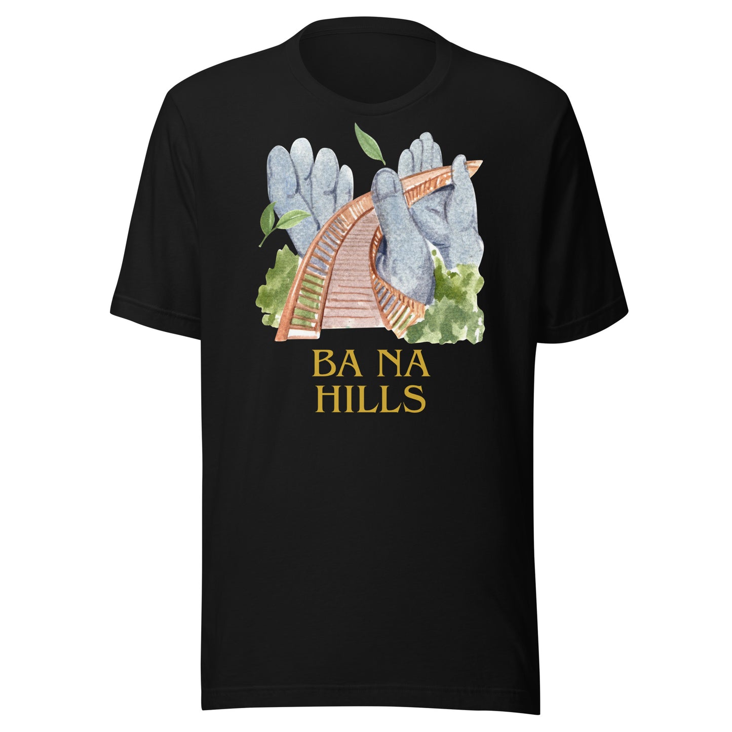 Vietnam Golden Bridge Ba Na Hills Watercolor Graphic T-Shirt | Da Nang Travel Apparel by Passport Outfitters