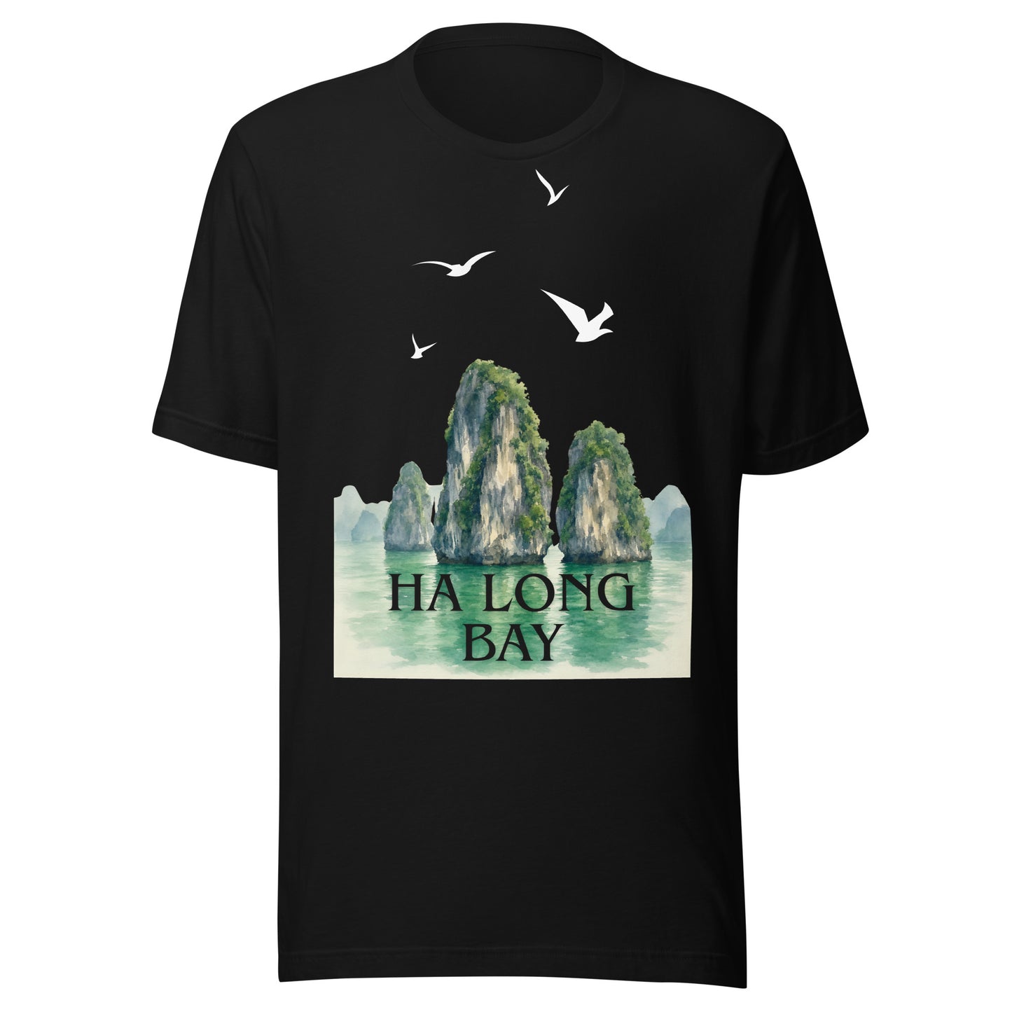 Ha Long Bay Vietnam Watercolor Limestone Karsts T-Shirt | Travel Apparel by Passport Outfitters