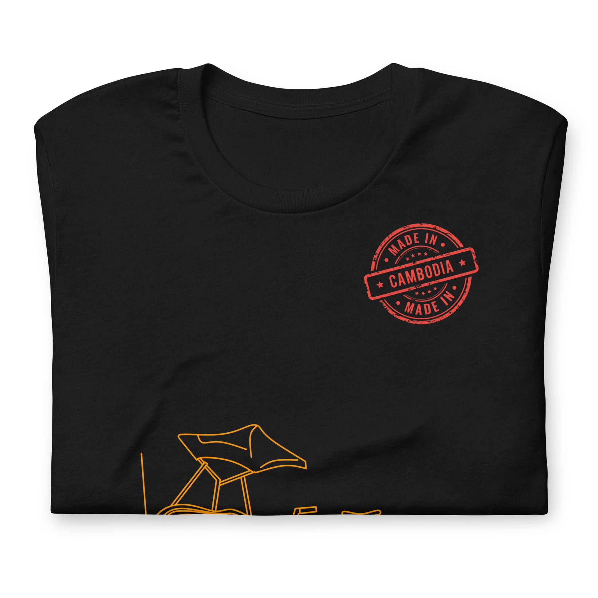Cambodia Cyclo Rickshaw Vintage Line Art T-Shirt | ASEAN Travel Series by Passport Outfitters