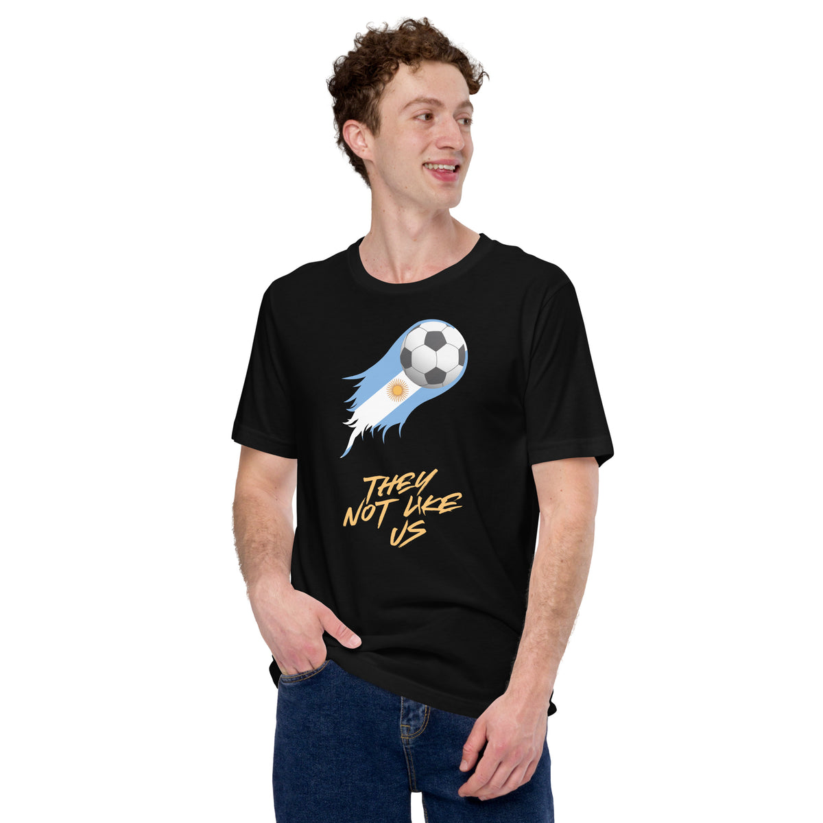 Argentina Soccer T-Shirt | "They Not Like Us" Casual Cotton Futbol Streetwear Graphic Tee | Passport Outfitters by Passport Outfitters