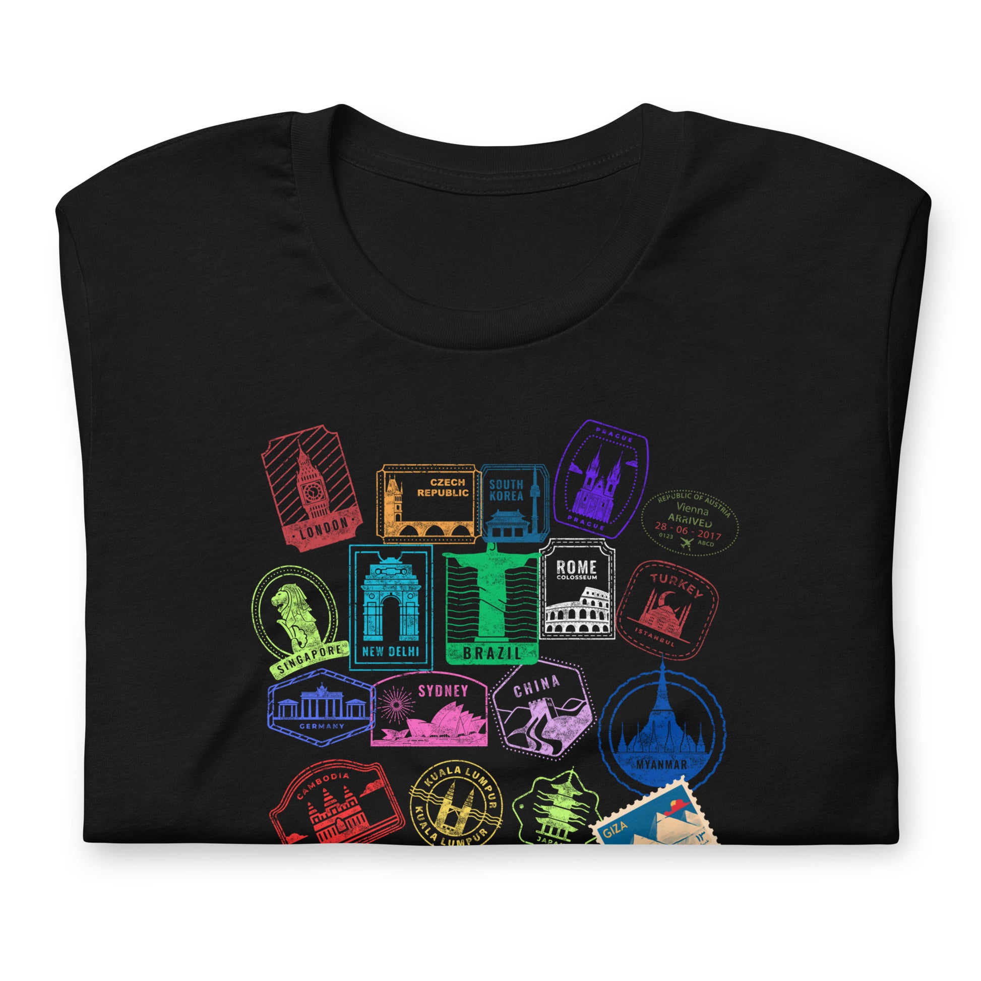 Global Passport Stamps Graphic T-Shirt | Travel & Wanderlust Tee by Passport Outfitters