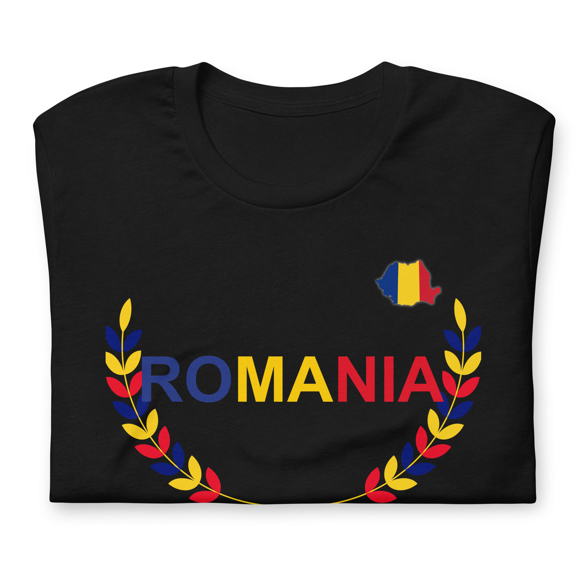 Romania Flag Laurel Crest Graphic Tee & Hoodie | Eastern European Travel Fit by Passport Outfitters