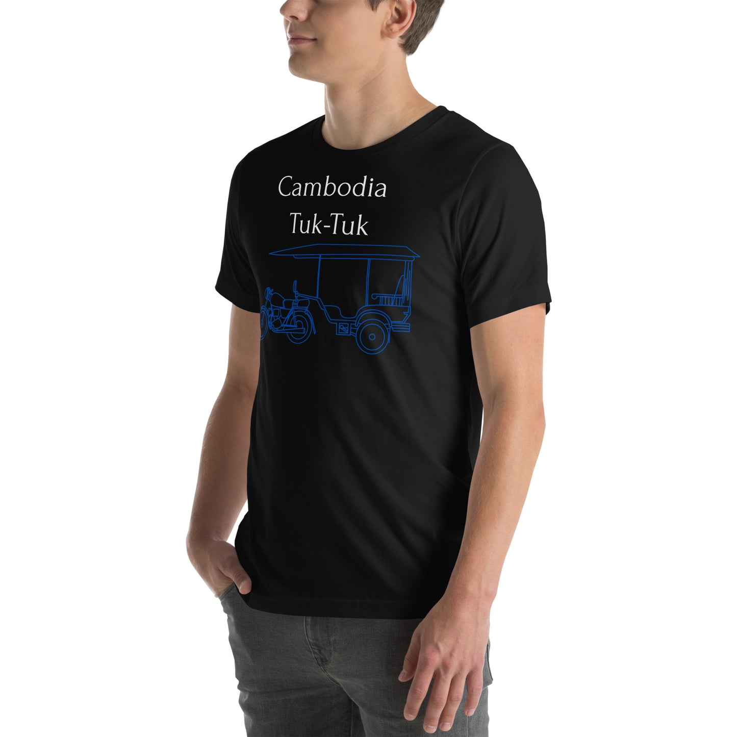 Cambodia Tuk-Tuk Graphic T-Shirt - Royal Blue by Passport Outfitters