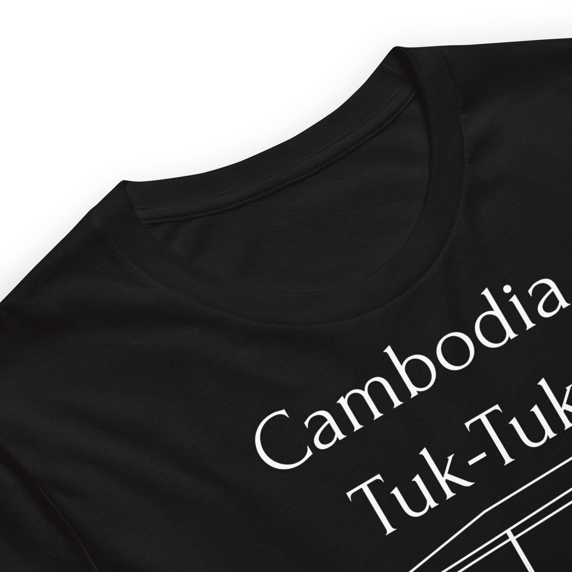 Cambodia Tuk-Tuk Graphic T-Shirt - Monochrome White by Passport Outfitters