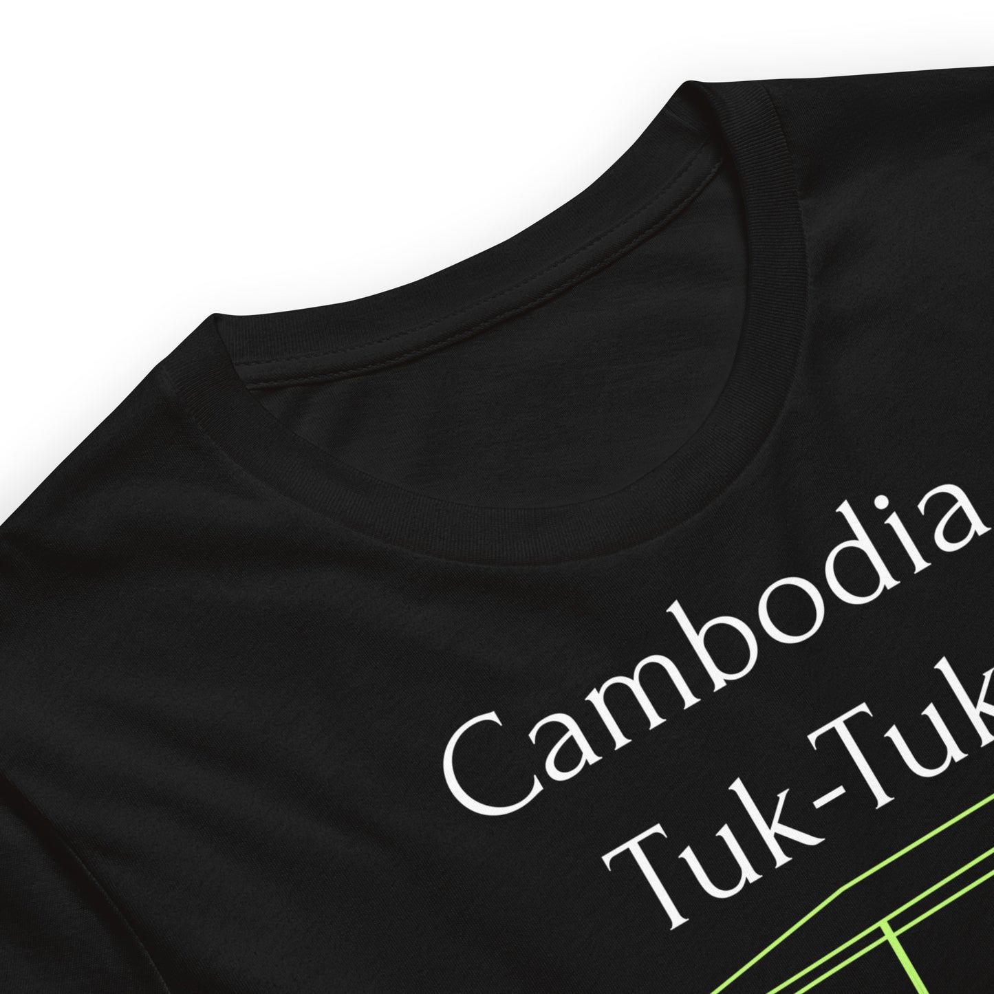 Cambodia Tuk-Tuk Graphic T-Shirt - Electric Neon by Passport Outfitters