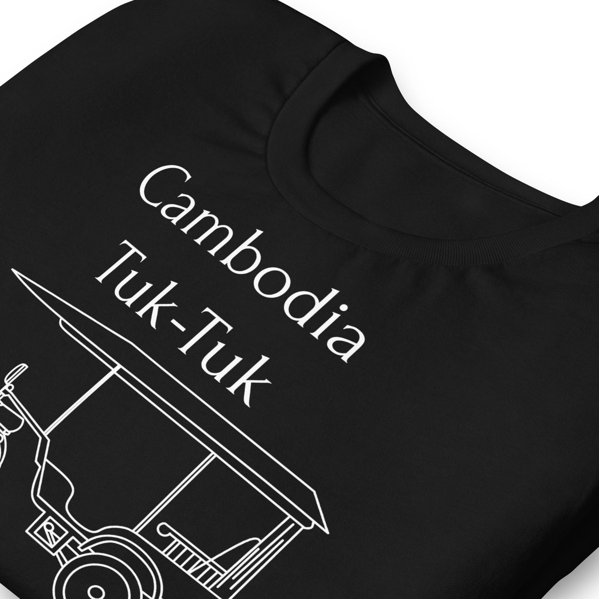 Cambodia Tuk-Tuk Graphic T-Shirt - Monochrome White by Passport Outfitters