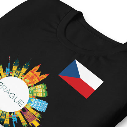 Prague Czech Republic Skyline Graphic T-Shirt | Travel Apparel by Passport Outfitters