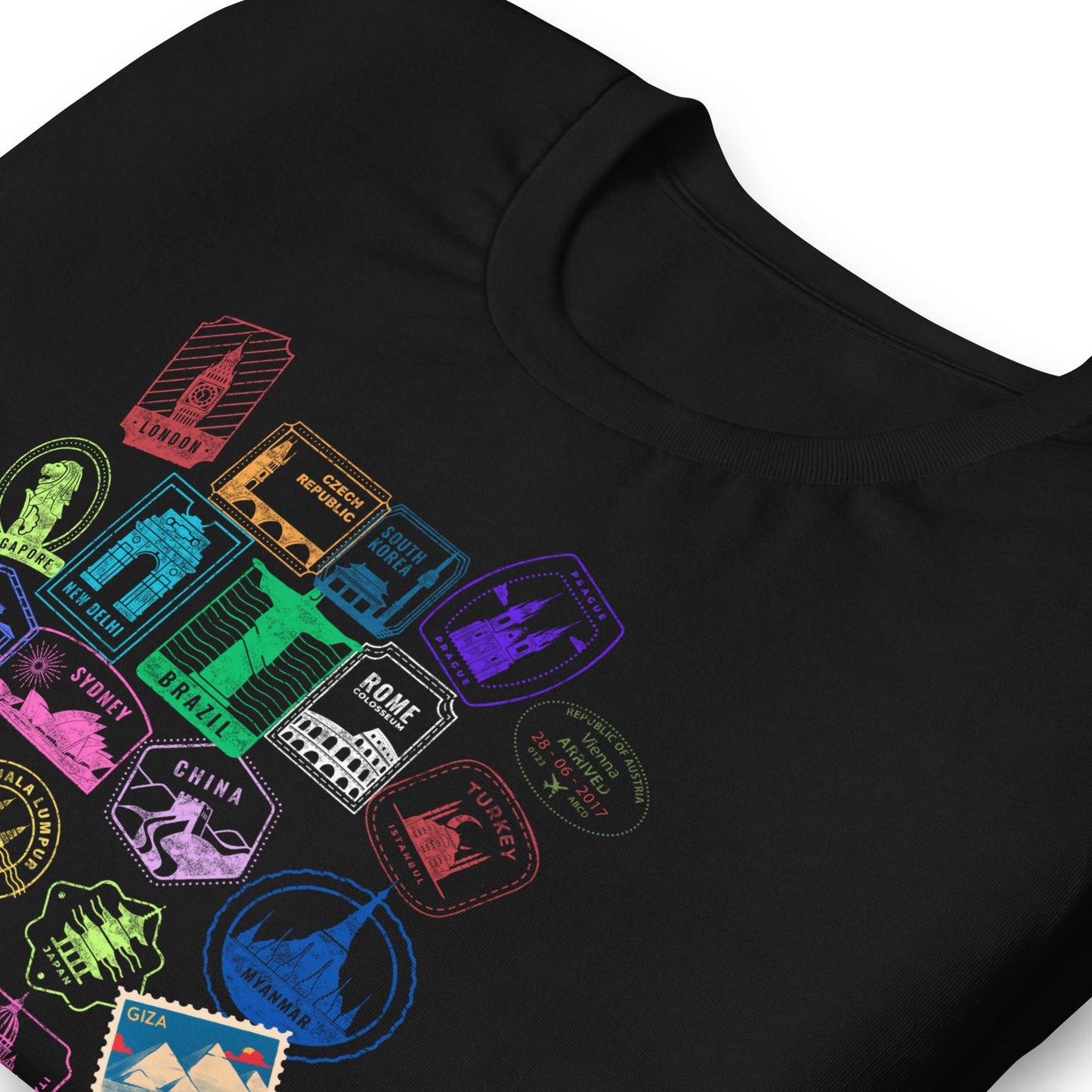 Global Passport Stamps Graphic T-Shirt | Travel & Wanderlust Tee by Passport Outfitters