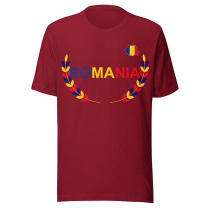 Romania Flag Laurel Crest Graphic Tee & Hoodie | Eastern European Travel Fit by Passport Outfitters
